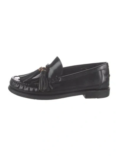 Pre-owned Dior Leather Tassel Accents Loafers In Black