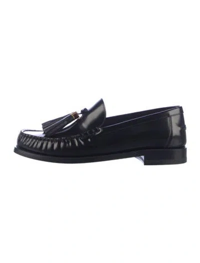 Pre-owned Dior Leather Tassel Accents Loafers In Blue