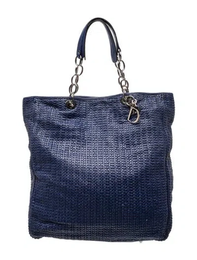 Pre-owned Dior Leather Tote In Blue