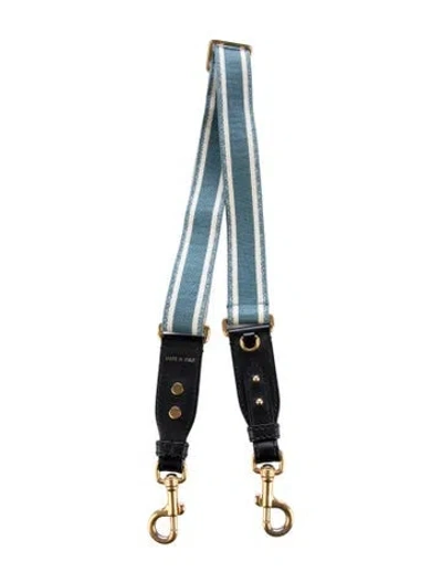 Pre-owned Dior Leather Trim Bag Strap In Blue