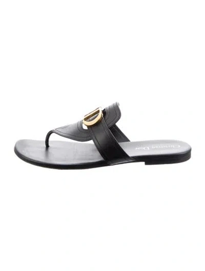 Pre-owned Dior Leather T-strap Sandals In White