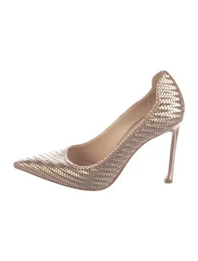 Pre-owned Dior Leather Tweed Pattern Pumps