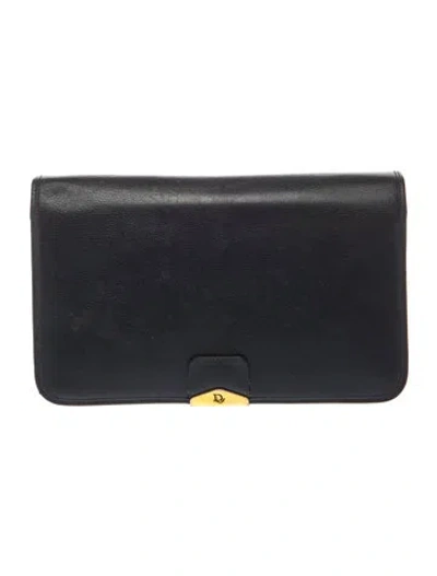 Pre-owned Dior Leather Vintage Clutch In Blue