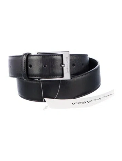 Pre-owned Dior Leather Waist Belt In Black