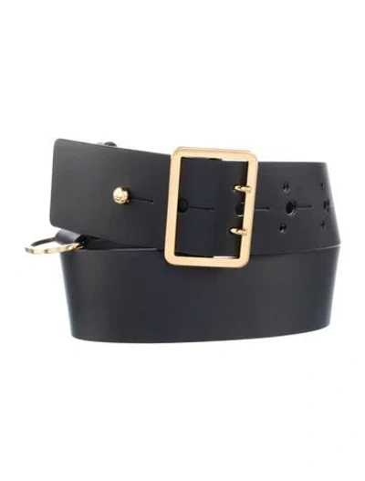 Pre-owned Dior Leather Waist Belt In Black