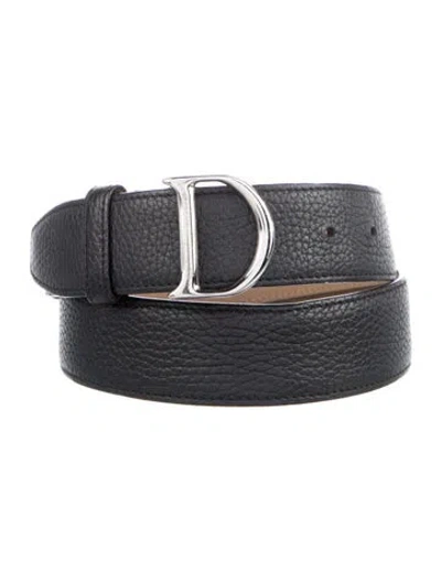 Pre-owned Dior Leather Waist Belt In Black