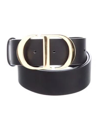Pre-owned Dior Leather Waist Belt In Black