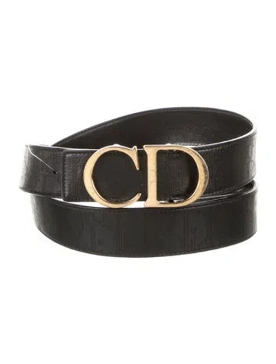 Pre-owned Dior Leather Waist Belt In Black