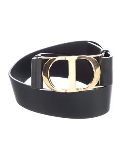 Pre-owned Dior Leather Waist Belt In Black