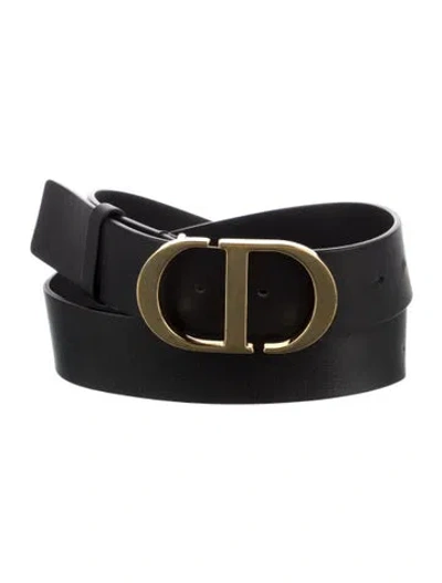 Pre-owned Dior Leather Waist Belt In Black
