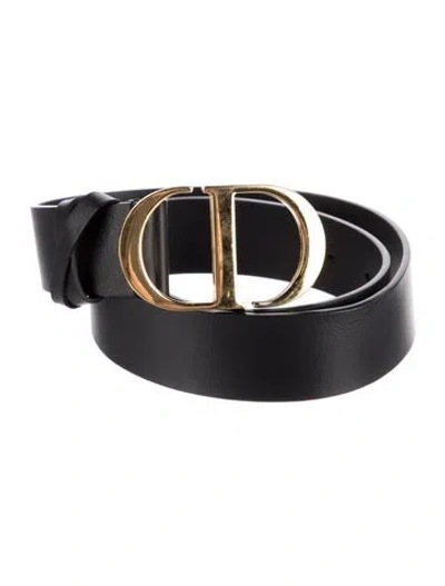 Pre-owned Dior Leather Waist Belt In Black