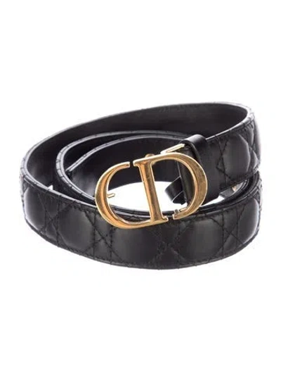 Pre-owned Dior Leather Waist Belt In Black