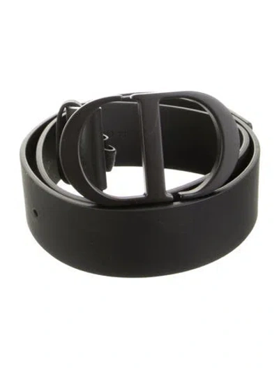 Pre-owned Dior Leather Waist Belt In Black