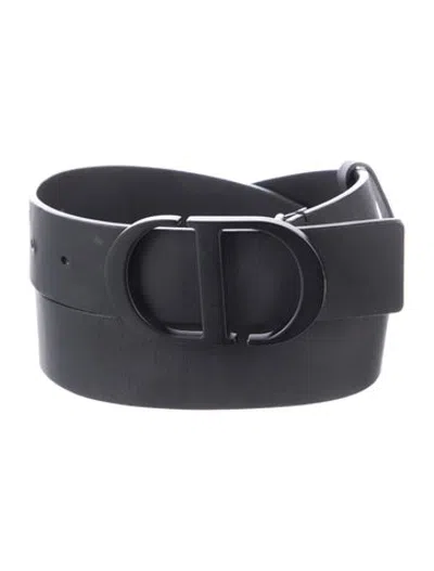 Pre-owned Dior Leather Waist Belt In Black
