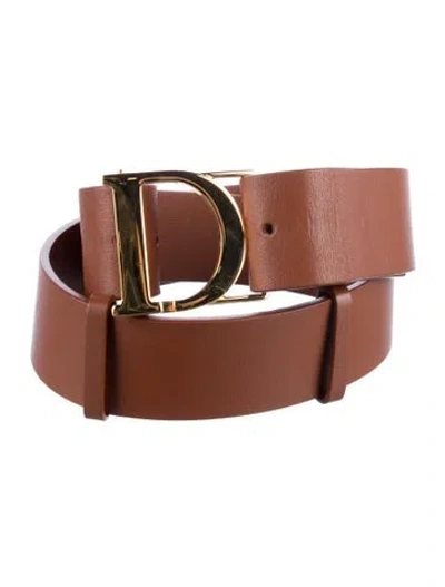 Pre-owned Dior Leather Waist Belt In Brown