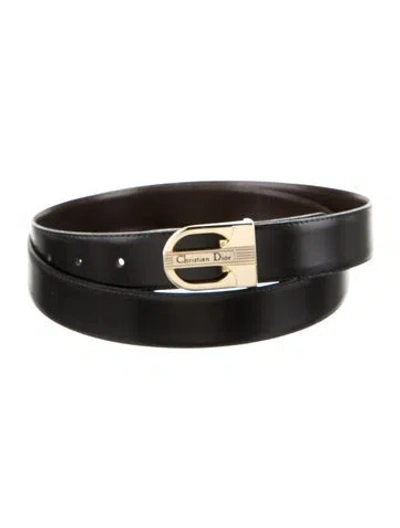 Pre-owned Dior Leather Waist Belt In Brown