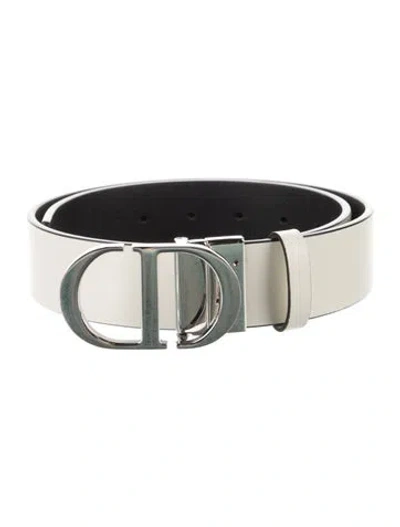 Pre-owned Dior Leather Waist Belt In Neutral