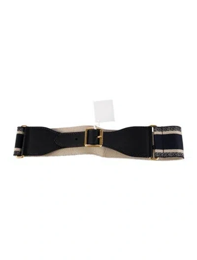 Pre-owned Dior Leather Waist Belt W/ Tags In Black