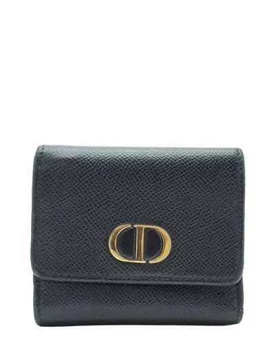 Dior Leather Wallet 30 Montaigne (authentic Pre-loved) In Black