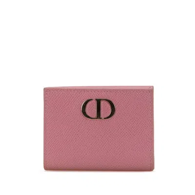 Pre-owned Dior Leather Wallet (bi-fold) () In Pink