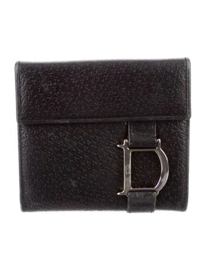 Pre-owned Dior Leather Wallet In Black
