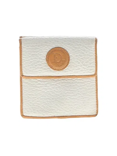 Pre-owned Dior Leather Wallet In White