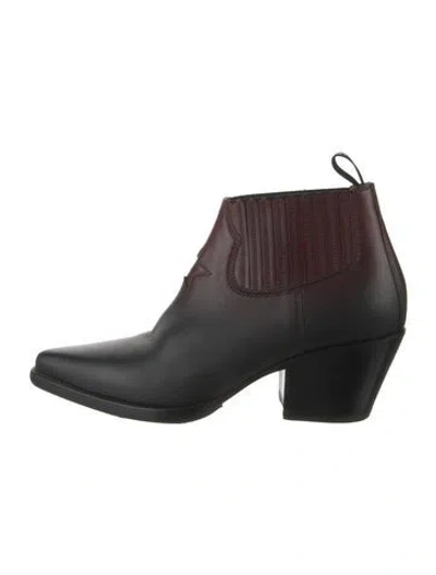 Pre-owned Dior Leather Western Boots In Brown