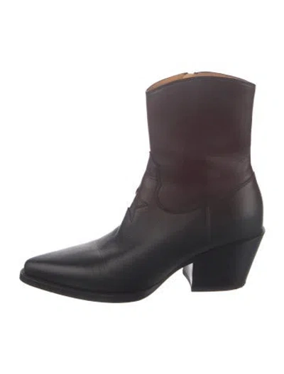 Pre-owned Dior Leather Western Boots In Red