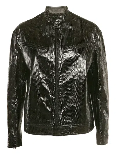 Pre-owned Dior Leather Zip-fastening Jacket In Black