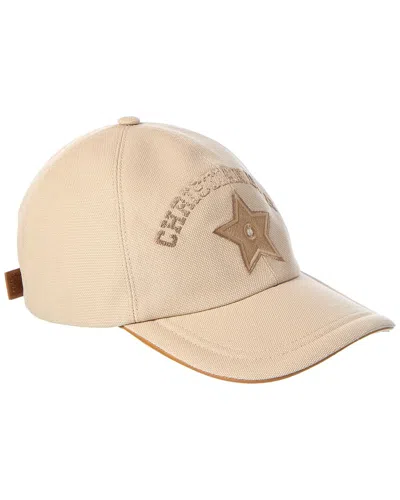 Dior Leather-trim Baseball Cap In Beige
