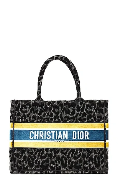 Dior Leopard Book Tote Bag In Black