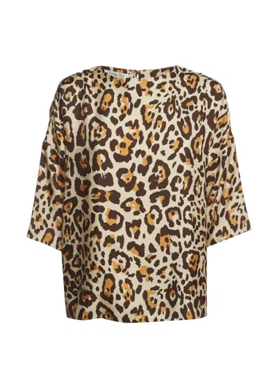 Pre-owned Dior Leopard-print Blouse In Neutrals