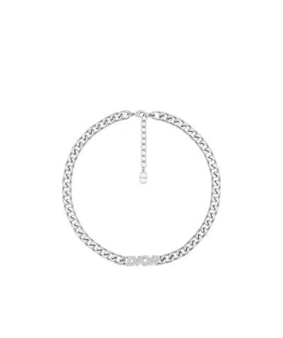 Dior Letter Inlaid Necklace In White