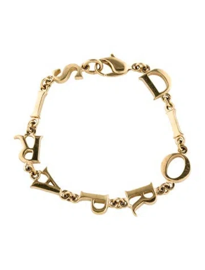Pre-owned Dior Letter Link Bracelet, 7.5" In Multi