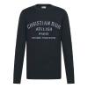 Dior Letter Print Round Neck Long Sleeve For Men Navy