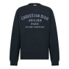 Dior Lettered Round Neck Pullover Sweater For Men Navy In Multi