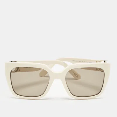 Pre-owned Dior Light Cream/brown 30montaigne Sbu Square Sunglasses