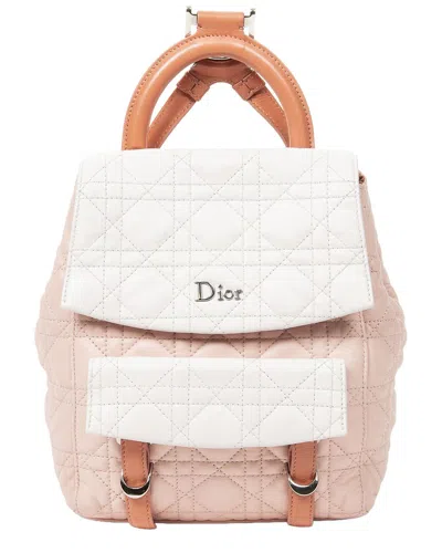 Pre-owned Dior Light Pink/peach Cannage Lambskin Small Stardust Backpack (authentic Pre-loved)