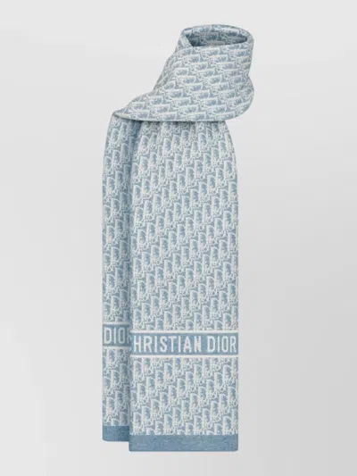 DIOR LIGHTWEIGHT RECTANGULAR SCARF FRINGE DETAIL