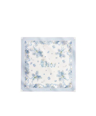 Dior Lilac Bouquet 90 Square Scarf In Blue
