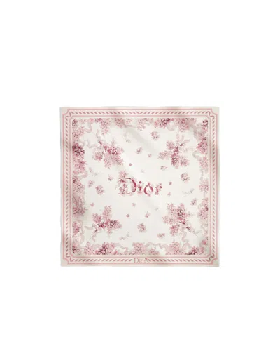 Dior Lilac Bouquet 90 Square Scarf In Pink