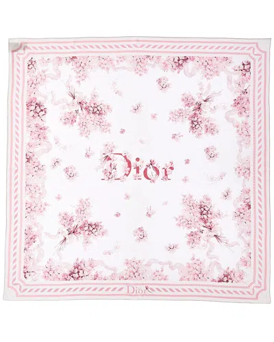 Dior Lilac Silk Scarf In Multi
