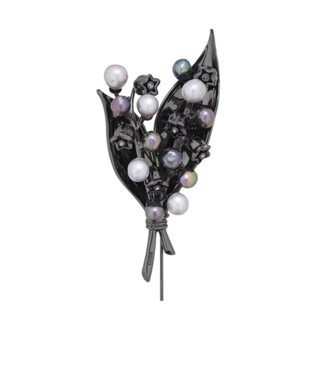 Dior Lily of the Valley ミニ ブローチ Dior Lily Of The Valley Brooch In Black | ModeSens