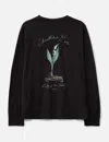 Dior Lily Of The Valley Long Sleeve T-shirt In Black