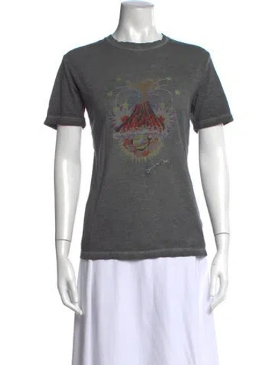 Pre-owned Dior Linen Graphic Print T-shirt In Grey