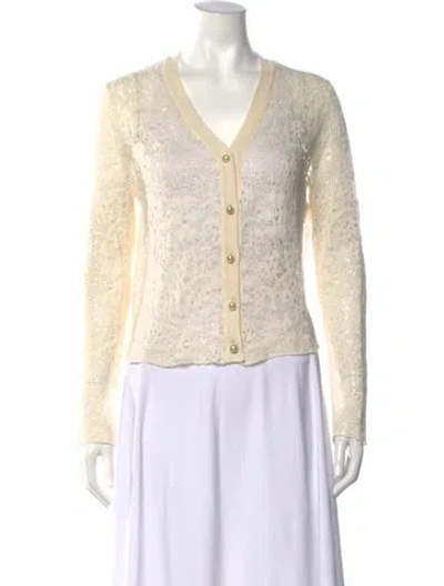 Pre-owned Dior Linen Lace Pattern Sweater In Neutrals