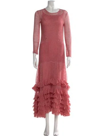 Pre-owned Dior Linen Long Dress In Pink