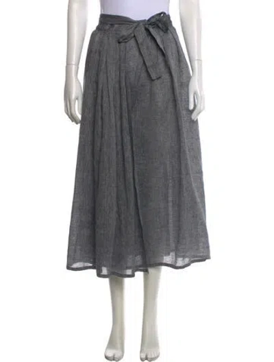 Pre-owned Dior Linen Long Skirt In Gray