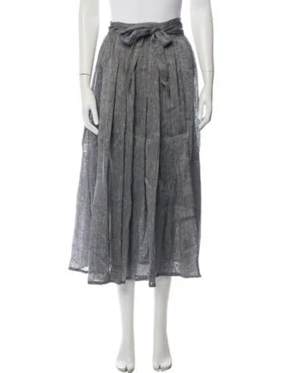 Pre-owned Dior Linen Long Skirt In Grey