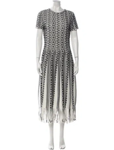 Pre-owned Dior Linen Midi Length Dress In White